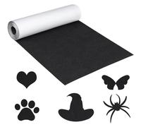Wzone Rollo de Tela de Fieltro Adhesivo, 31×200cm, Negro para Cajas de Regalo, Marcos de Fotos, Sillas y Sofás