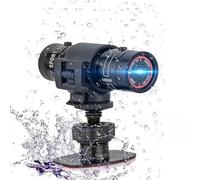 Wzquisite Cámara para casco de motocicleta con soporte de mango, mini cámara de acción de video deportiva de 1080p, gran angular de 120° con impermeable para manubrio de coche, montaña, desierto,