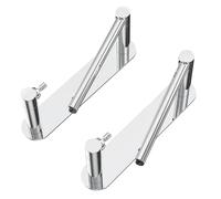 WZRUA Portarrollos de papel higiénico autoadhesivo, soporte de rollo de papel higiénico de doble poste pivotante, soporte de papel higiénico de acero inoxidable cromado sin taladrar para el baño (2