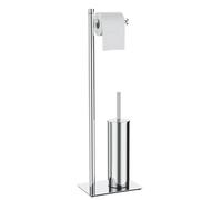 WZRUA Portarrollos de papel higiénico independiente y escobillero de papel higiénico, soporte de acero inoxidable 304 cromado, soporte para escobilla de inodoro antidesbordamiento
