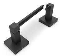 WZRUA Portarrollos de papel higiénico negro montado en la pared, soporte de papel higiénico giratorio de doble poste de perforación SUS304 de acero inoxidable (base cuadrada)