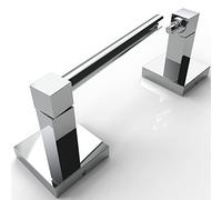 WZRUA Soporte para rollo de papel higiénico montado en la pared, soporte cuadrado giratorio de doble poste, soporte de papel de acero inoxidable cromado SUS304 para toliet, inodoro, baño, EG-87010C-C