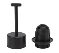 WZSASE E27 Socket Holder | Copper Core High Temperature Tolerant Base | DIY Lamp Repair for Table/Bed/Restaurant Lighting | 10 Pack with Sleeve (Negra)