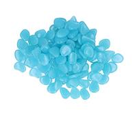 WZSASE Glow in The Dark Stones | 100 Colorful Luminous Pebbles for Garden/Walkway/Yard | Solar Powered Night Lights | Reusable Outdoor Decor (Light Blue)