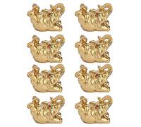 WZSASE Gold Elephant Statue Decor 8Pcs Set | Fine - Grade Composite Home/Office/Hotel Table Decoration | Vivid Animal Figurine Present for Birthday & Housewarming
