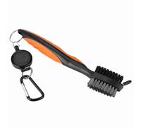 WZSASE Golfing Equipment Maintenance Brush | 3 in 1 Groove & Iron Scrubber with Retractable Hook | Sturdy Sports Care Tool for Bags/Belts