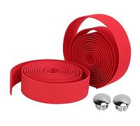 WZSASE Handlebar Grip Tape | 2Pcs Secure Hold & Sweat - Blocking Grip Tape for Road Rides/Mountain Rides | Comfortable & Sturdy Handlebar Wrap with End Plugs (Roja)