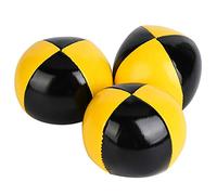 WZSASE Thud Juggling Balls Set for Beginners | 3PCS PU Leather Soft Juggling Balls for Youth/Adults | Yellow Black Juggling Toys for Hand Eye Coordination & Concentration Training