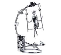 WZSASE Wrought Iron Swing Pen Holder | Modern Desk Organizer for Home/Office/Presents | Sturdy Tabletop Decoration with Unique Design (Female)