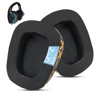 Wzsipod Almohadillas de Repuesto con Gel Frío para Auriculares Logitech G933 - Compatible con G35 G933S, G935, G930, G635, G633, G533, G430, G431, G432, G433, G332, G230 G231 G233 (Negro y Amarillo)