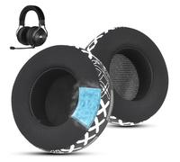 Wzsipod Almohadillas de Repuesto Premium para Corsair Virtuoso - Gel Fresco y Tela cómoda para Virtuoso RGB Wireless/SE/XT - Comodidad (Negro Blanco)