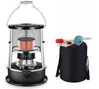 WZSON Estufa Parafina Interior, 9000 BTU/H Estufa De Parafina para Casa, Parafina para Estufas 4.5L, Terraza Cubierta De Campamento Interior Y Exterior,Negro,B