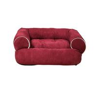 WZTHLF Cama para perro, alfombrilla reutilizable para perro, cama para mascotas con cojín desmontable, suave y hermosa, cesta para perro, sofá para perro, nido de cojín desmontable (borgoña, L)