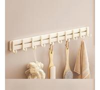 WZWZEN Perchero De Pared De Aluminio Con 6/8/10 Ganchos Ajustables - Toallero Impermeable - Organizador De Pasillo - Para Abrigos Bufandas Bolsos(Creamy white,50cm/19.6in)