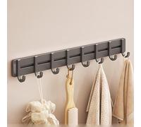 WZWZEN Perchero De Pared De Aluminio Con 6/8/10 Ganchos Ajustables - Toallero Impermeable - Organizador De Pasillo - Para Abrigos Bufandas Bolsos(Gun grey,40cm/15.7in)