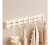 WZWZEN Perchero De Pared De Aluminio Con 6/8/10 Ganchos Ajustables - Toallero Impermeable - Organizador De Pasillo - Para Abrigos Bufandas Bolsos(Creamy white,40cm/15.7in)