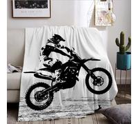 WZXGHE Manta Motocross 150x200,Suave y Cómodo Franela Moto Manta para Sofa,para Adultos y Adolescentes (Moto-C, 150x200cm)