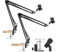 Wzxksoac 1 Brazo de Micrófono de Escritorio con Abrazadera de Tornillo de 3/8 de Pulgada, Almacenable para Micrófonos Ligeros, Podcasts, Juegos y Grabaciones.