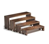 Wzxksoac 1 Juego de Expositores de Madera Grandes con Niveles para Vendedores, Eventos, Soporte Apilable para Cupcakes, Decoración Rústica.