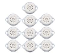 Wzxksoac 10 Bases de Zócalo de Tubo de Vacío Cerámico de 9 para Montaje en Chasis, para Tubo de Guitarra de Audio 12AX7 ECC82 6922 EL84 6DJ8 12AU7 12AT7.