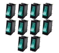 Wzxksoac 10 Interruptores Basculantes KCD3-101N de 3 Terminales para Ollas Arroceras Eléctricas y Pequeños Electrodomésticos, Color Verde.