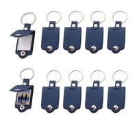 Wzxksoac 10 Llaveros de Sublimación en A Granel, Llaveros de Sintético con Prensa de para Fotos y Texto DIY, Color Azul.