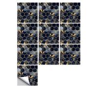 Wzxksoac 10 Pegatinas Hexagonales para Azulejos, Resistentes Al Aceite, para Cocina, para Lavabo, Papel Pintado Artístico Impermeable.
