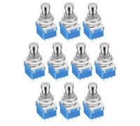 Wzxksoac 10 Piezas Pedal de Efectos de Guitarra Interruptor de Pedal 3PDT Interruptor de Pedal de Pedal Interruptor de Pie con Botón de Bloqueo de 9