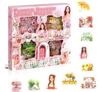Wzxksoac 100 Hojas de Pegatinas de para Scrapbooking, 100 Hojas de Pegatinas Transparentes de PET con Paisajes para Diario.