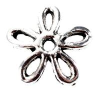 Wzxksoac 100 Piezas de Cuentas Espaciadoras de Flores 11X11Mm Plata Plata