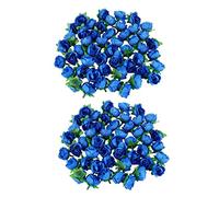Wzxksoac 100 Rosas Artificiales, 3 cm de, Decoracion de La Boda, Azul Marino