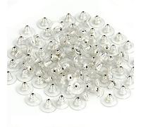 Wzxksoac 100 x Tapones aretes de plastico Tuercas de Postes de oido 0.43" x 0.24"