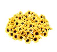 Wzxksoac 100x Artificial Gerbera Cabezas de Las Flores de la Boda de DIY (Girasol Amarillo)