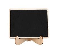 Wzxksoac 10X Mini Mensaje de Pizarra de Pizarra de Madera Etiquetas de Fiesta de Boda DecoracióN de Mesa, Negro + Color de Madera