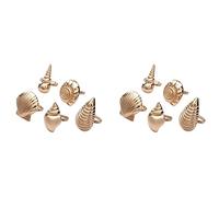 Wzxksoac 10X Servilleteros de Metal con Conchas de Mar Temáticas Costeras para Bodas, Recepciones, Cenas, Reuniones Familiares, Suministros de Mesa