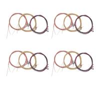 Wzxksoac 12 Juegos Reemplazo de Cuerdas de Guitarra Cuerda de Acero para Guitarra AcúStica (4 Juego de LatóN, 4 Juego de Cobre y 4 Juego Multicolor)