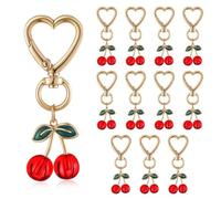 Wzxksoac 12 Llaveros de Cereza para Bolsos, Bolsos, Llaveros, Regalos para Mujeres, Accesorios de Fiesta de
