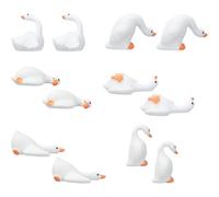 Wzxksoac 12 Minifiguras de Ganso de Resina para Manualidades, Decoración para Salpicadero de Coche, Jardín en Miniatura, Escritorio, Fiesta.