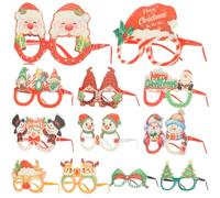 Wzxksoac 12 Piezas Gafas de Navidad Decoración de Fiestas Fiestas Divertidas Favores Navideños Disfraz Novedoso Anteojos Accesorios para Fotos