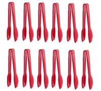 Wzxksoac 12 Piezas Pinzas para Servir Cuchara Tenedor Utensilios para Servir Festoneados Accesorio de CharcuteríA para Aperitivos de Comida de Fiesta Rojo