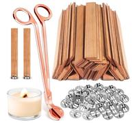 Wzxksoac 120 Mechas de Madera Anchas para Velas, con Cortador de Mechas, para Tarro de 237 Ml (8 Oz), Fáciles de Quemar.