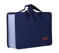 Wzxksoac 13 Bolsillos Expansor Carpeta de Archivos Organizador de Documentos con Asa TamañO A4 Capacidad Organizador de Archivos en AcordeóN Azul Oscuro