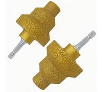 Wzxksoac 2 Brocas Escalonadas de Diamante (20 Mm/35 Mm/50 Mm) - Abridor de Agujeros de Rosca M10 para Azulejos y Hormigón - Biseladora y Pulidora con Amoladora Angular