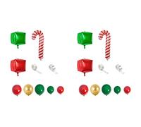 Wzxksoac 2 Conjunto de Globo de Navidad Caja Roja de Verde Globos de Caramelo Garland Cono Explosión Globos de Papel de Estrella Decoración de Navidad