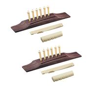 Wzxksoac 2 juegos/SillíN/Tuerca Puntos de AbulóN para Guitarra AcúStica - Rojo + MarróN Rojizo