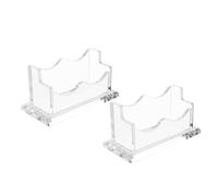 Wzxksoac 2 Paquetes de Tarjeteros de AcríLico para Escritorio, Soporte de ExhibicióN de Tarjetas de PresentacióN Horizontal Transparente, Accesorio de Escritorio (1 Ranura)