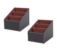 Wzxksoac 2 Pieza de Organizador de de para Control Remoto CD Telefono Caja de Almacenamiento de Escritorio (Marron)