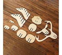 Wzxksoac 2 Piezas Cabeza de Ciervo de Madera Rompecabezas de Madera 3D de Alce de Navidad Chip de Madera DIY Adornos de DecoracióN Al Aire Libre Regalo