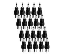 Wzxksoac 20 Conectores Mono Macho de 3,5 mm A Jack Hembra de 9,5 mm. Convertidor TRS A IEC Hembra. Adaptador de Antena de TV.