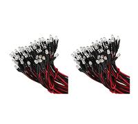 Wzxksoac 20 Uds 12V 20cm LED Pre Cableado 3mm Rojo